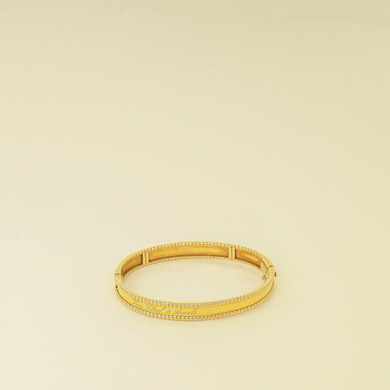 Van Cleef & Arpels 18K Yellow Gold Perlée Signature Bracelet, Medium Model