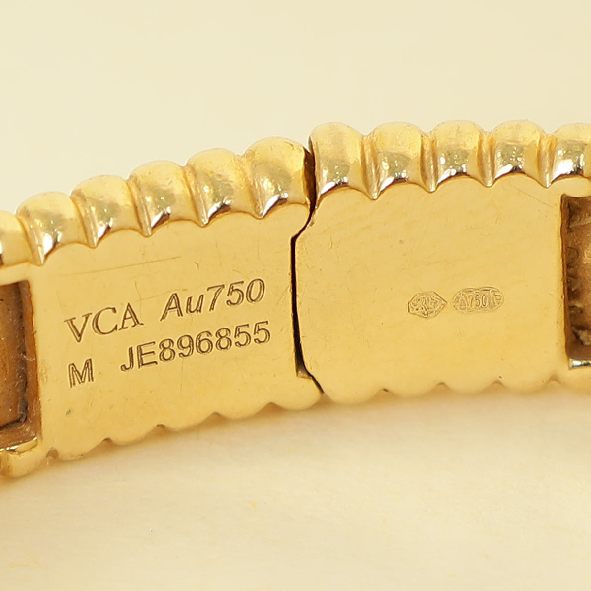 Van Cleef & Arpels 18K Yellow Gold Perlée Signature Bracelet, Medium Model