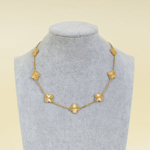 Van Cleef & Arpels 18K Yellow Gold Vintage Alhambra 10 Motifs Necklace