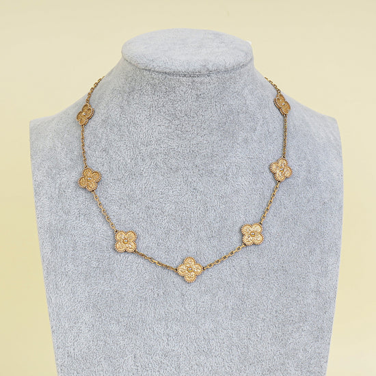 Van Cleef & Arpels 18K Rose Gold Vintage Alhambra 10 Motifs Necklace