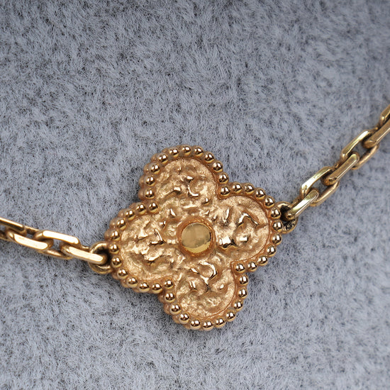 Van Cleef & Arpels 18K Rose Gold Vintage Alhambra 10 Motifs Necklace