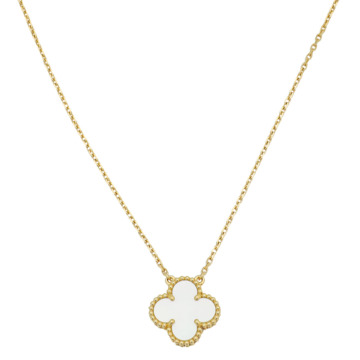 Van Cleef & Arpels 18K Yellow Gold MOP Vintage Alhambra Necklace-Van Cleef & Arpels-THE CLOSET