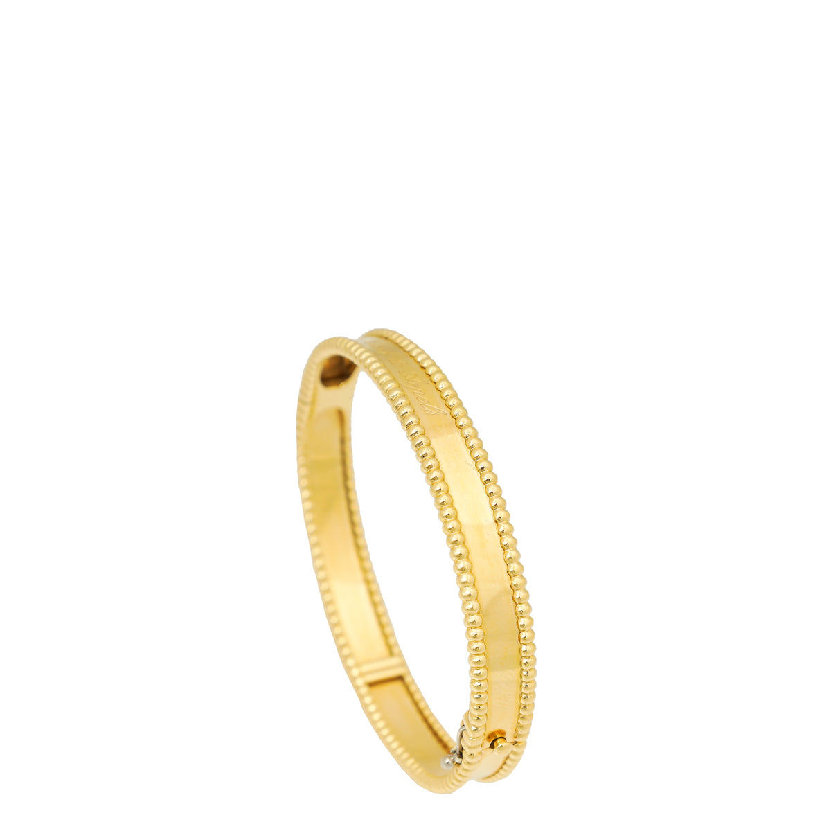Van Cleef & Arpels 18K Yellow Gold VPerlée Signature Bracelet Small Model-Van Cleef & Arpels-THE CLOSET