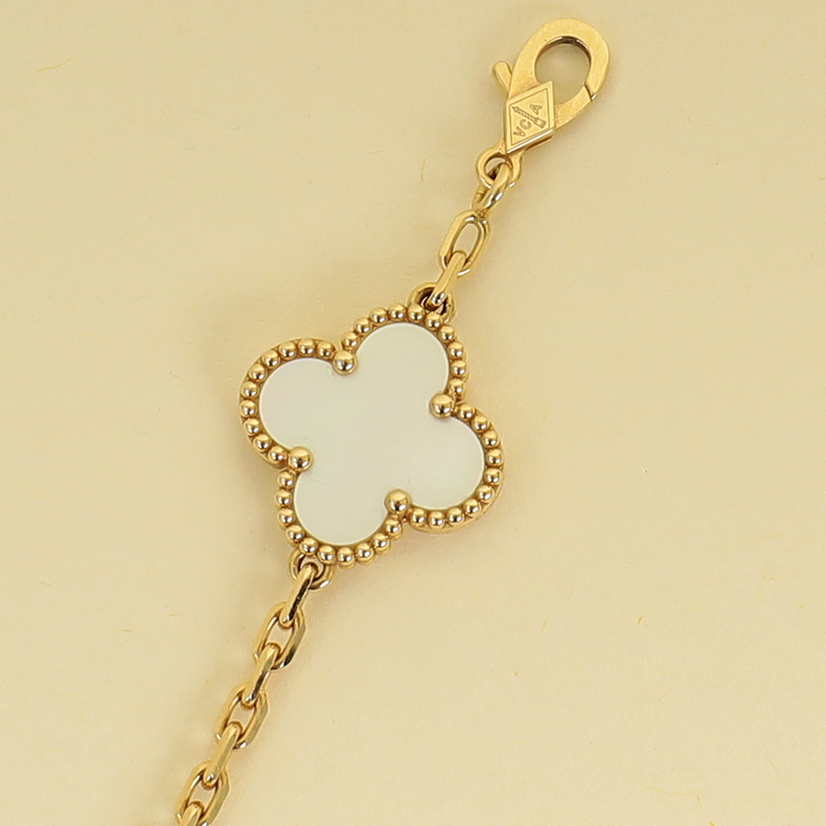 Van Cleef & Arpels 18K Yellow Gold Vintage Alhambra 5 Motifs MOP Bracelet