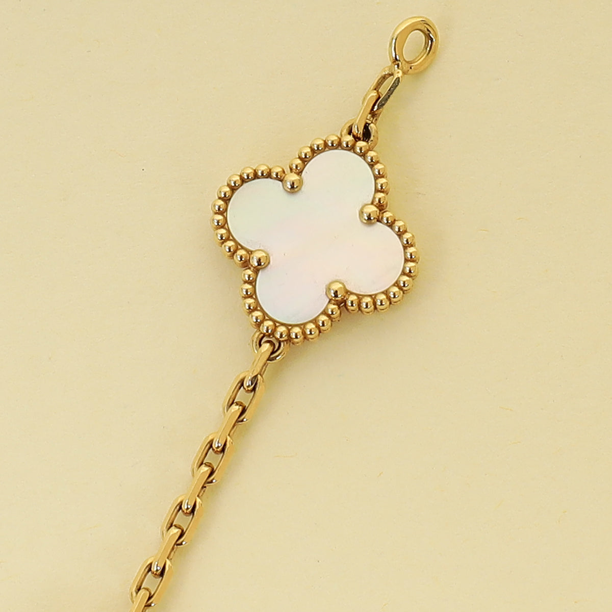 Van Cleef & Arpels 18K Yellow Gold Vintage Alhambra 5 Motifs MOP Bracelet