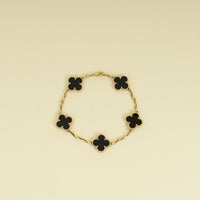 Van Cleef and Arpels 18K Yellow Gold Vintage Alhambra 5 Motifs Bracelet