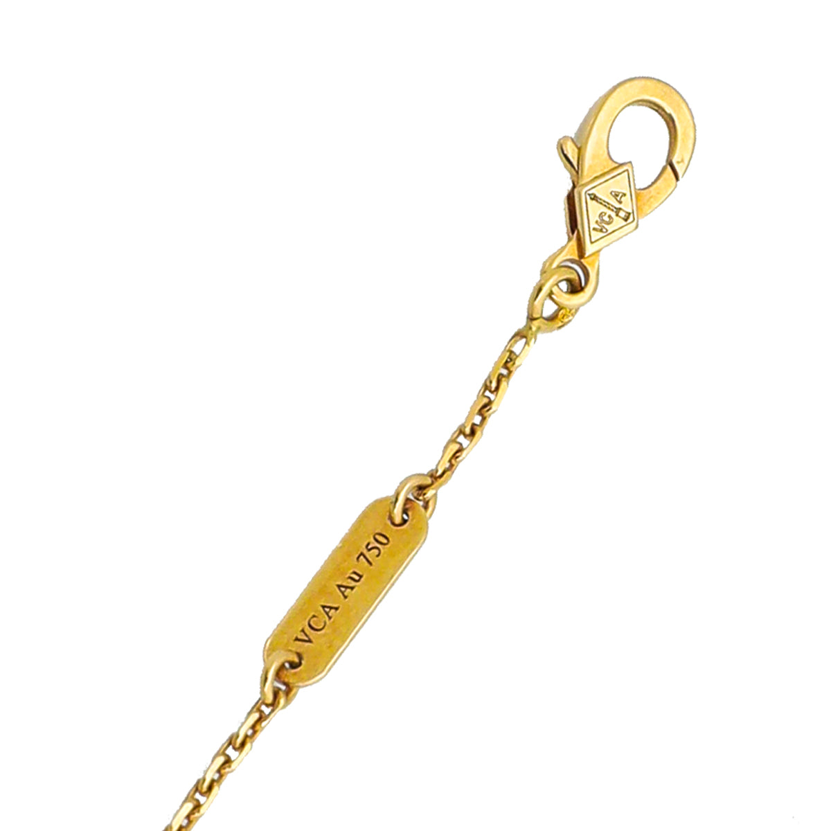 Van Cleef & Arpels 18K Yellow Gold Carnelian Vintage Alhambra Necklace