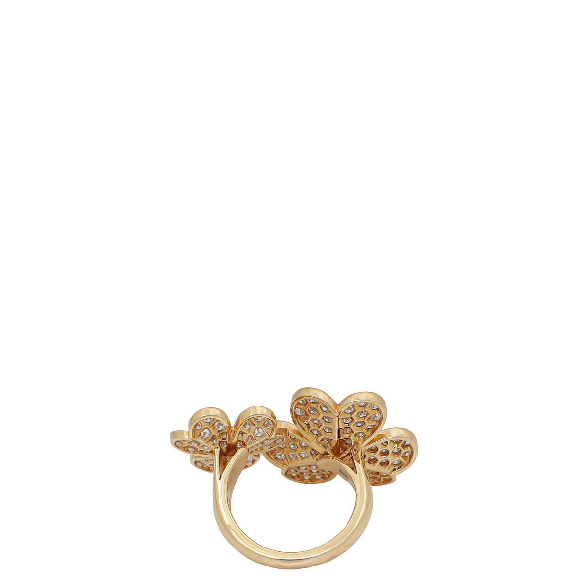 Van Cleef & Arpels 18K Rose Gold Frivole Between The Finger Diamond Ring 52