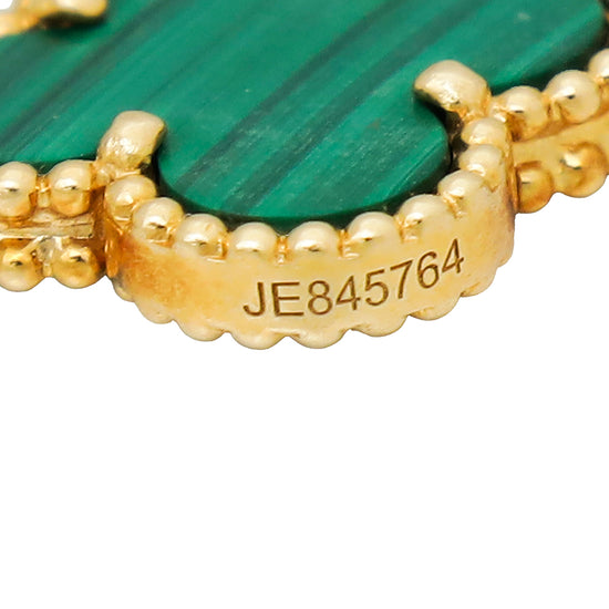 Van Cleef & Arpels 18K Yellow Gold 5 Motifs Malachite Vintage Alhambra Bracelet