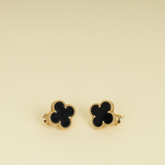 Van Cleef & Arpels Vintage Alhambra Onyx Earrings
