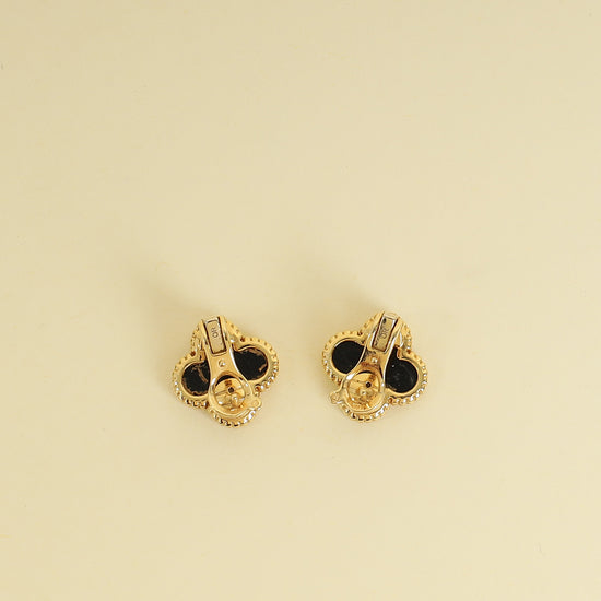 Van Cleef & Arpels Vintage Alhambra Onyx Earrings