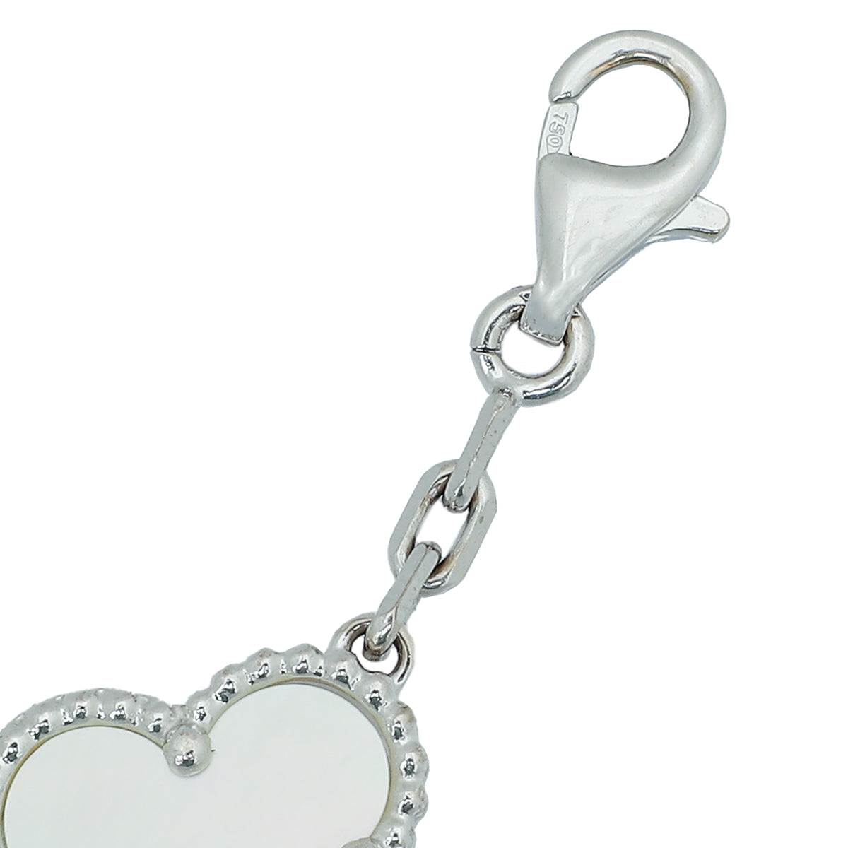 Van Cleef & Arpels 18K White Gold MOP Vintage Alhambra 5 Motif Bracelet-Van Cleef & Arpels-THE CLOSET