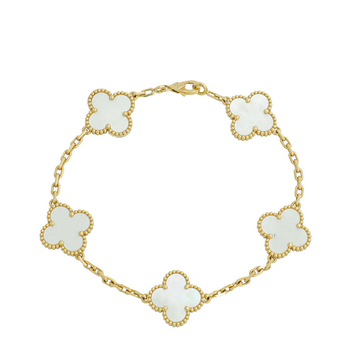 Van Cleef & Arpels 18K Yellow Gold 5 Motifs MOP Vintage Alhambra Bracelet-Van Cleef & Arpels-THE CLOSET