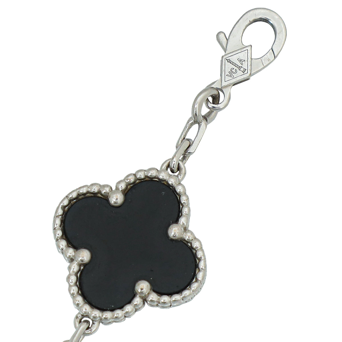 Van Cleef & Arpels 18K White Gold Diamond 5 Motifs Vintage Alhambra Bracelet-Van Cleef & Arpels-THE CLOSET