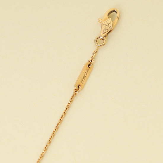 Van Cleef & Arpels 18K Rose Gold Sweet Alhambra Carnelian Bracelet