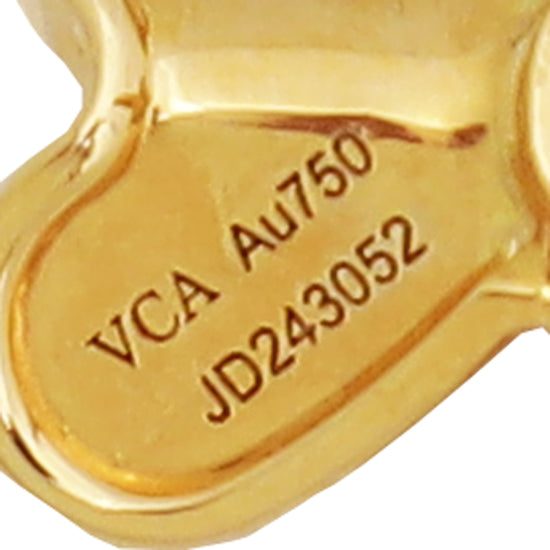Van Cleef & Arpels 18K Yellow Gold Diamond Frivole Mini Model Earrings