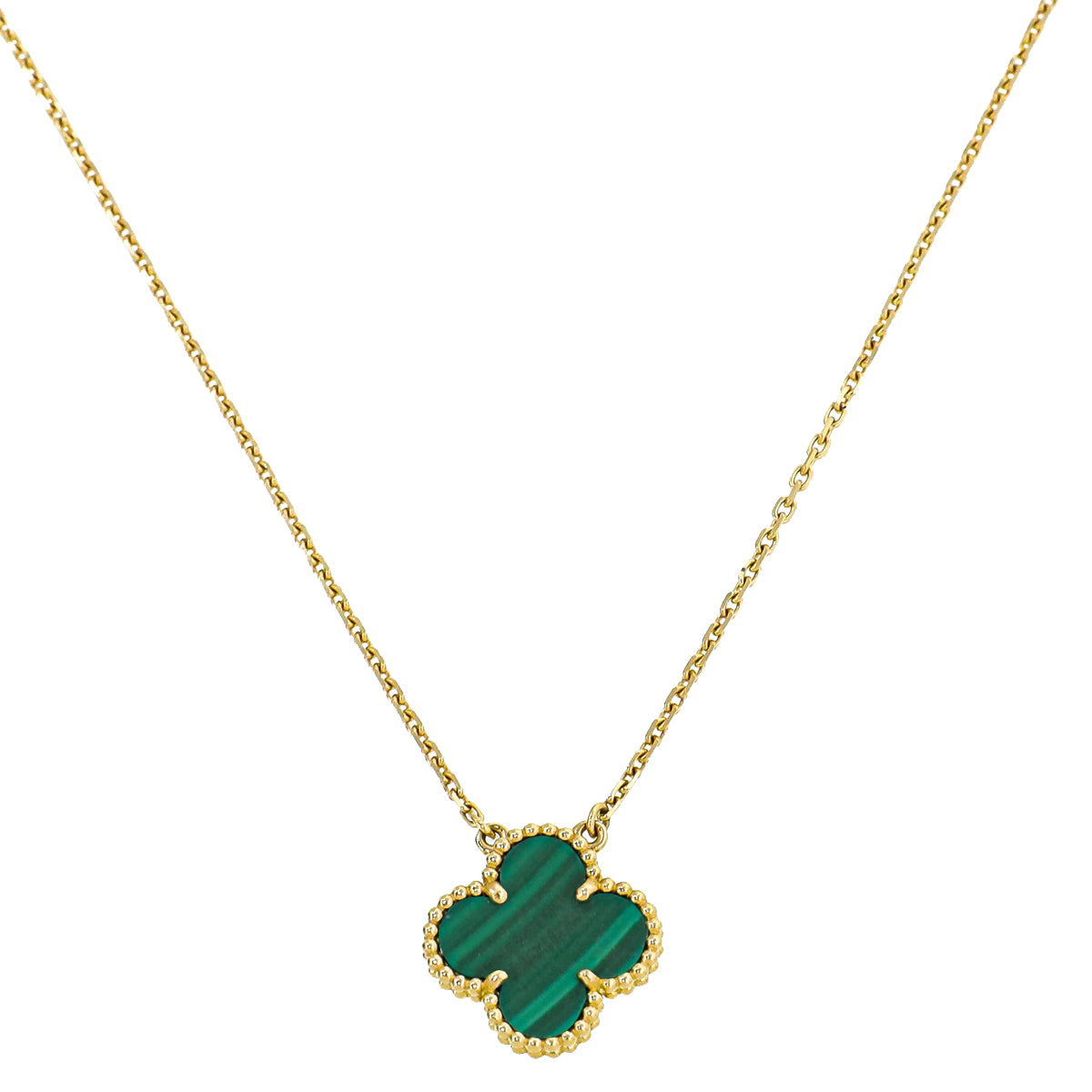 Van Cleef & Arpels 18K Yellow Gold Malachite Vintage Alhambra Pendant Necklace-Van Cleef & Arpels-THE CLOSET