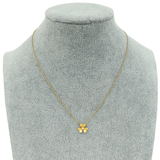 Van Cleef & Arpels 18K Yellow Gold Diamond Frivole Pendant, Mini Model