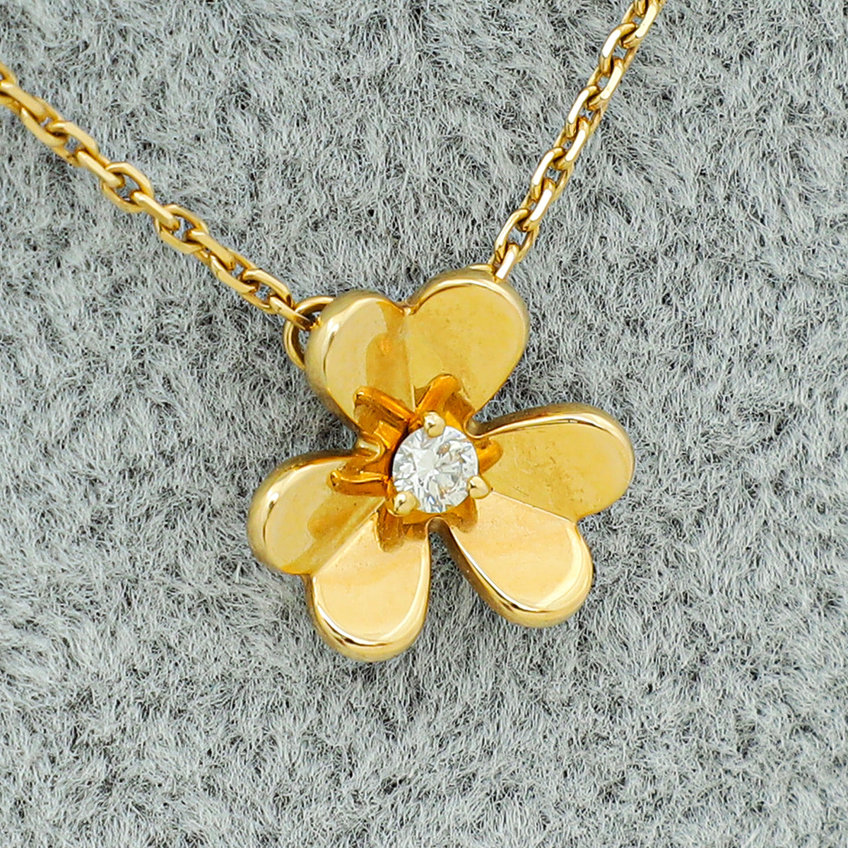 Van Cleef & Arpels 18K Yellow Gold Diamond Frivole Pendant, Mini Model