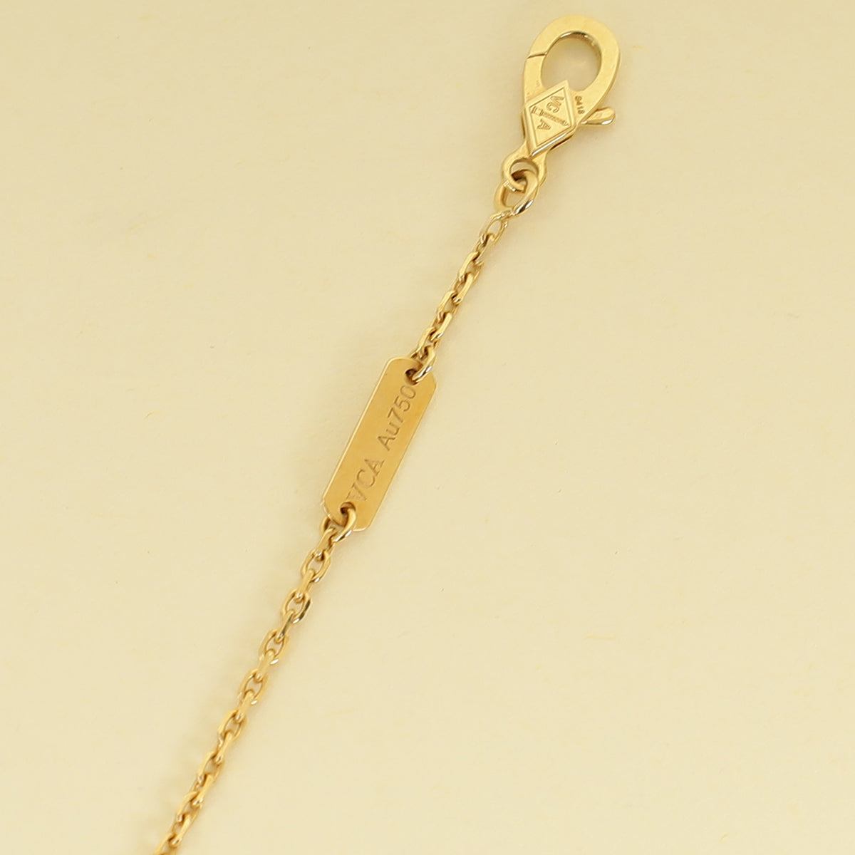 Van Cleef & Arpels 18K Yellow Gold Vintage Alhambra Onyx Pendant Necklace