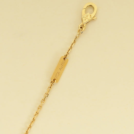 Van Cleef & Arpels 18K Yellow Gold Vintage Alhambra Onyx Pendant Necklace