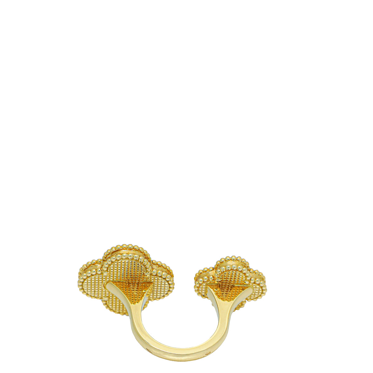 Van Cleef & Arpels 18K Yellow Gold Malachite Magic Alhambra Between the Finger Ring 52-Van Cleef & Arpels-THE CLOSET