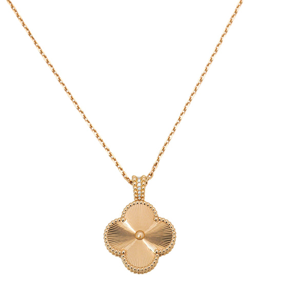 Van Cleef & Arpels 2021 Holiday Vintage Alhambra Rhodonite Pendant Necklace  Rose Gold Hardware | Rose gold necklace, Rose gold hardware, Gold hardware