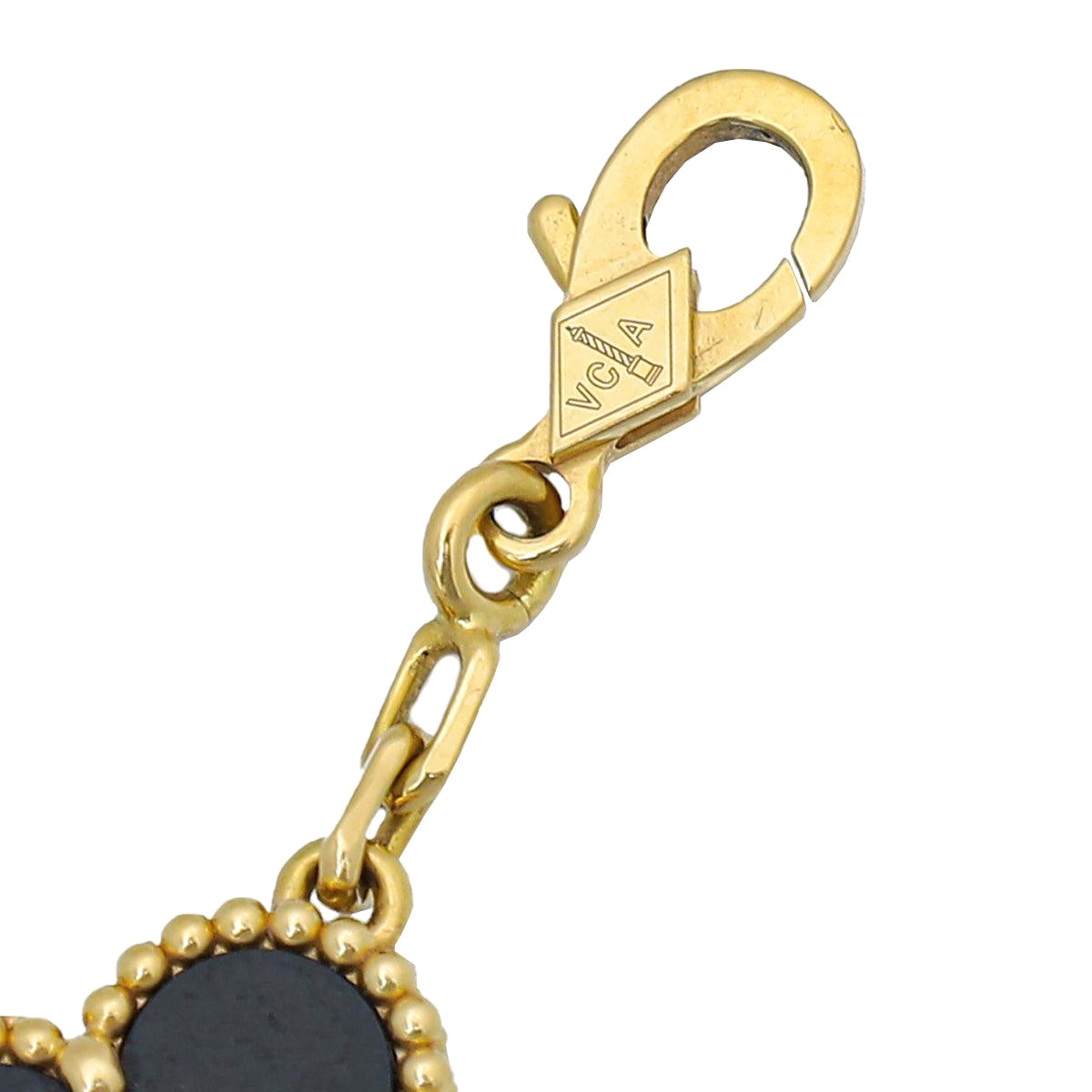 Van Cleef & Arpels 18K Yellow Gold Onyx 5 Motifs Vintage Alhambra Bracelet-Van Cleef & Arpels-THE CLOSET
