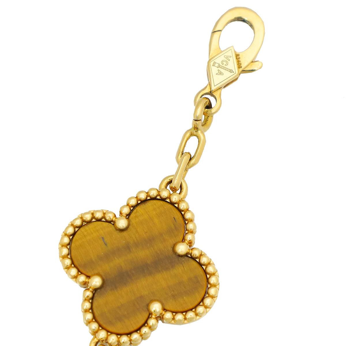 Van Cleef & Arpels 18K Yellow Gold Tiger's Eye 5 Motifs Vintage Alhambra Bracelet-Van Cleef & Arpels-THE CLOSET