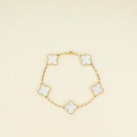 Van Cleef & Arpels 18K Yellow Gold Vintage Alhambra 5 Motifs MOP Bracelet