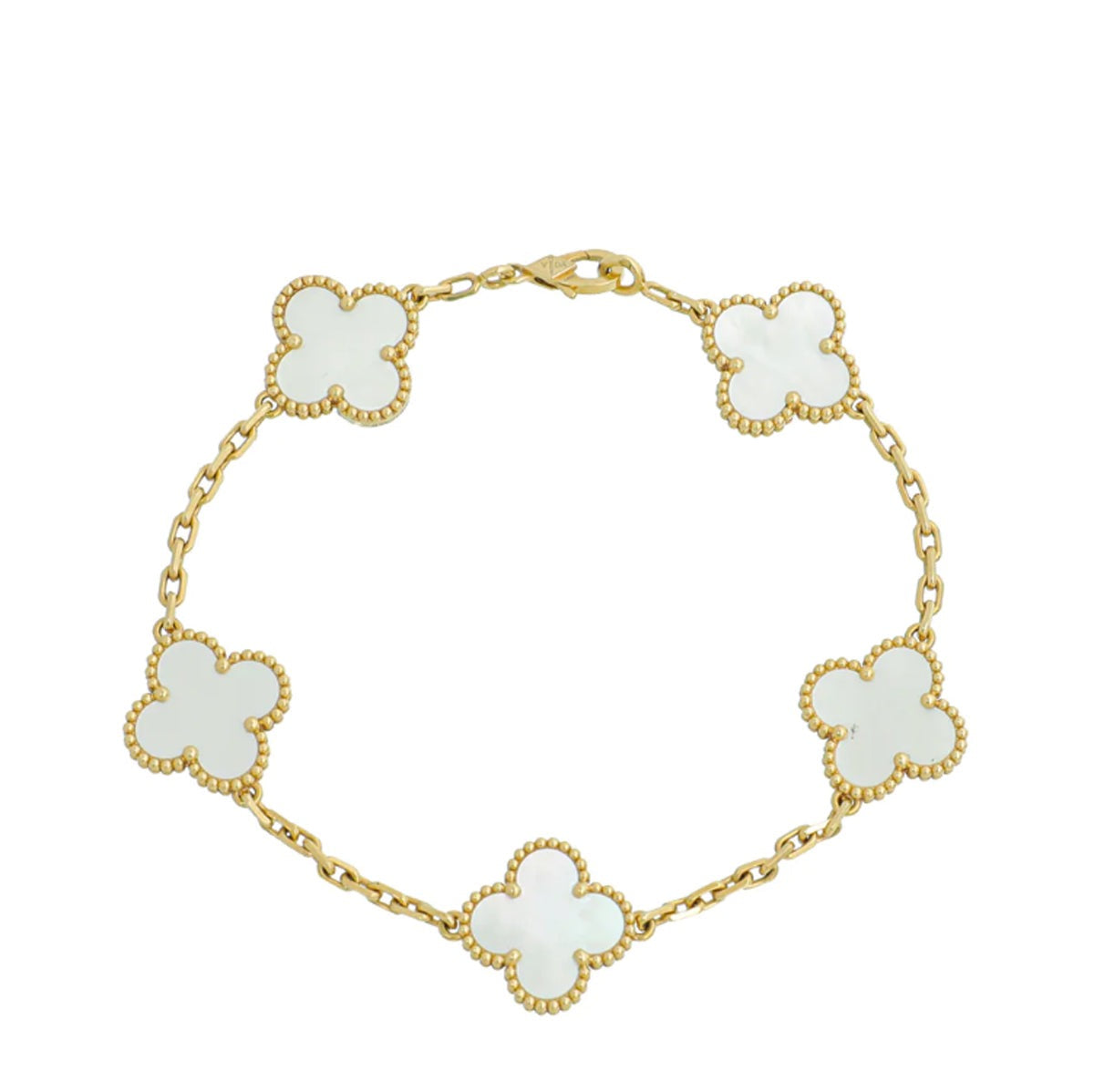 Van Cleef & Arpels 18K Yellow Gold 5 Motifs Vintage Alhambra Bracelet-Van Cleef & Arpels-THE CLOSET
