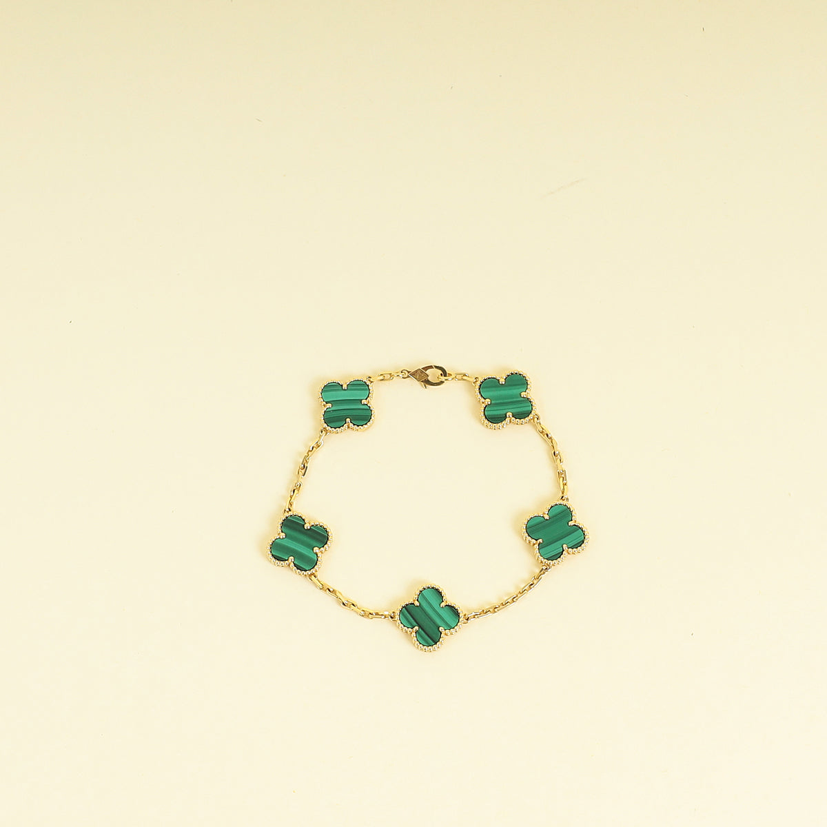 Van Cleef & Arpels 18K Yellow Gold Vintage Alhambra 5 Motifs Bracelet