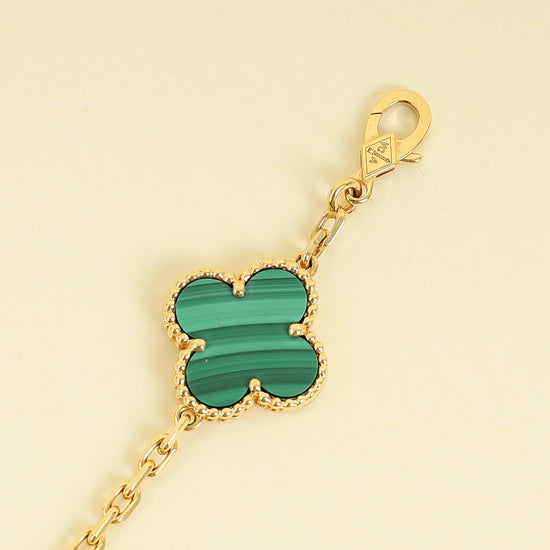 Van Cleef & Arpels 18K Yellow Gold Vintage Alhambra 5 Motifs Bracelet