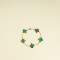 Van Cleef & Arpels Vintage Alhambra 5 Motifs Malachite Bracelet