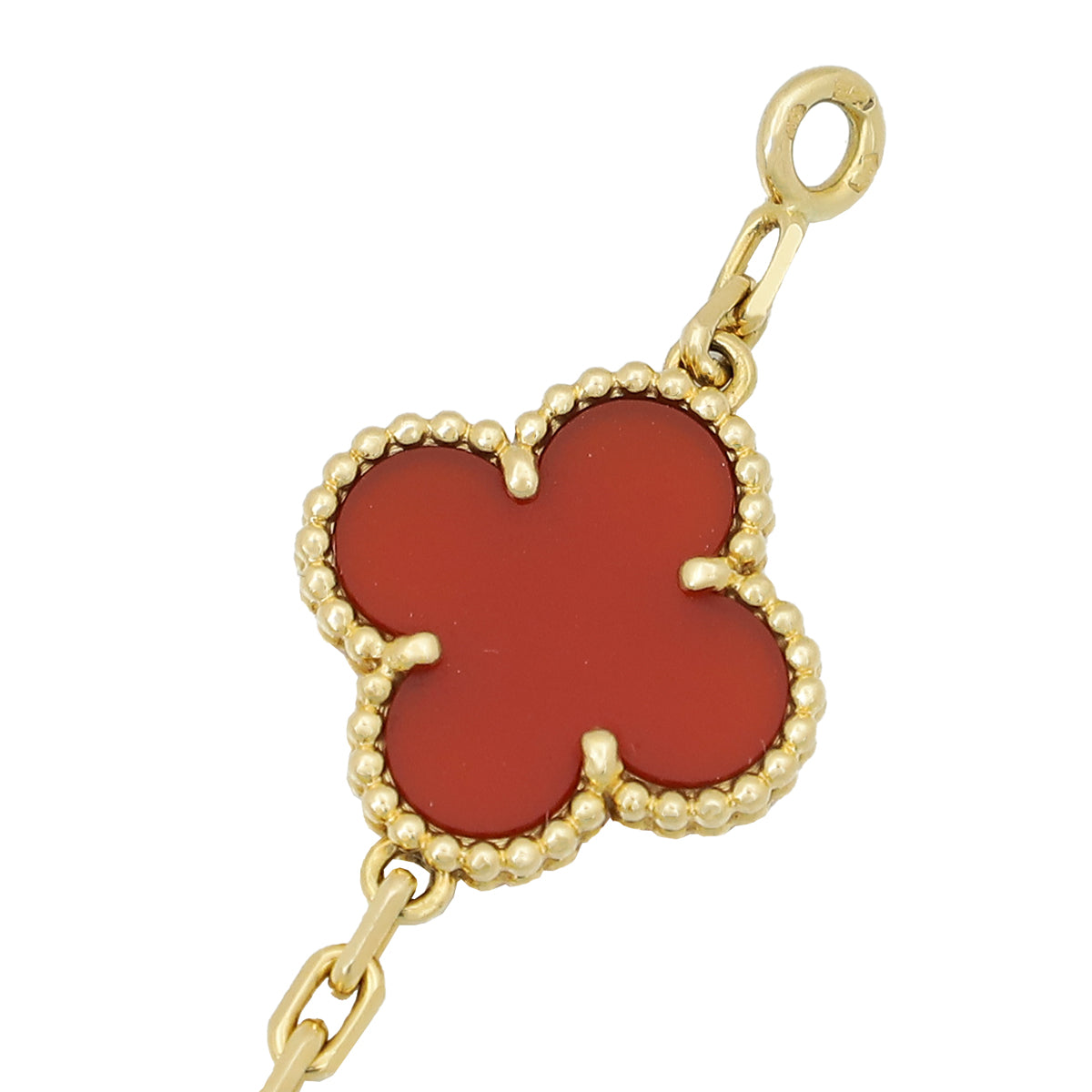 Van Cleef & Arpels 18K Yellow Gold 5 Motifs Carnelian Vintage Alhambra Bracelet-Van Cleef & Arpels-THE CLOSET
