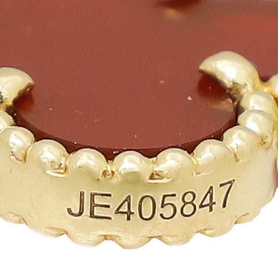 Van Cleef & Arpels 18K Yellow Gold 5 Motifs Carnelian Vintage Alhambra Bracelet