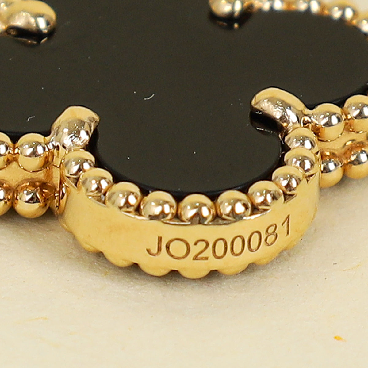 Van Cleef & Arpels 18K Yellow Gold Vintage 10 Motifs Onyx Necklace