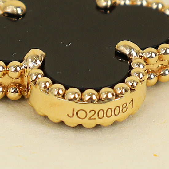 Van Cleef & Arpels 18K Yellow Gold Vintage 10 Motifs Onyx Necklace