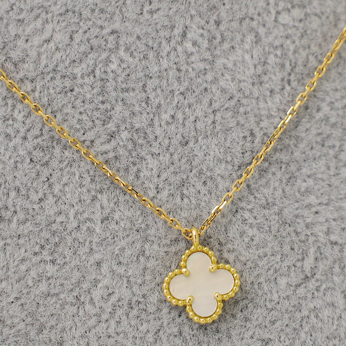 Van Cleef & Arpels 18K Yellow Gold MOP Sweet Alhambra Necklace