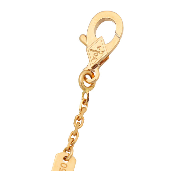 Van Cleef & Arpels 18K Rose Gold Silver Obsidian Vintage Diamond Alhambra Holiday Pendant Necklace