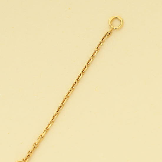 Van Cleef & Arpels 18K Yellow Gold Carnelian Vintage Alhambra Pendant Necklace