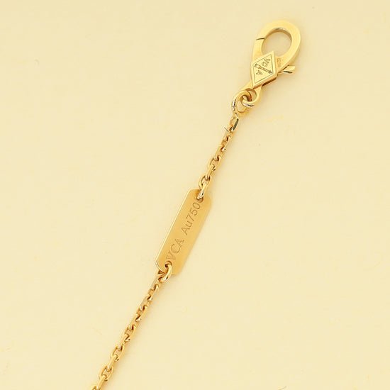 Van Cleef & Arpels 18K Yellow Gold Carnelian Vintage Alhambra Pendant Necklace