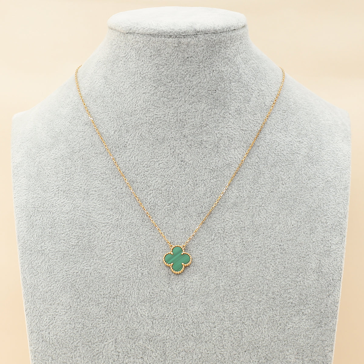 Van Cleef & Arpels 18K Yellow Gold Vintage Alhambra Malachite Pendant Necklace-Van Cleef & Arpels-THE CLOSET