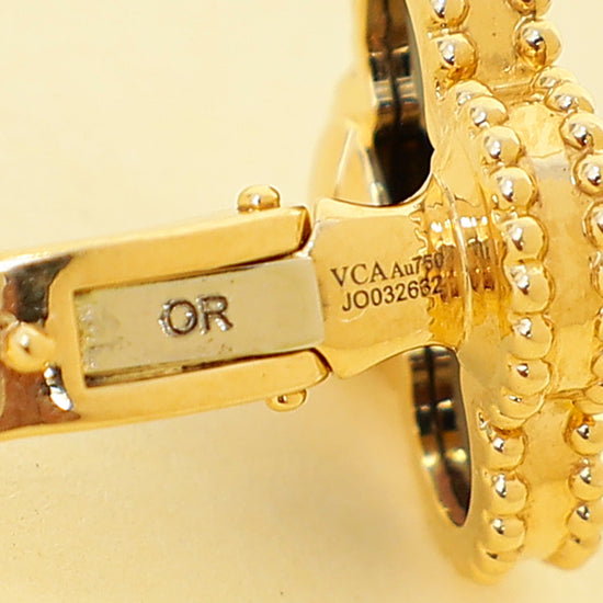 Van Cleef & Arpels 18K Yellow Gold Vintage Alhambra Onyx Earrings