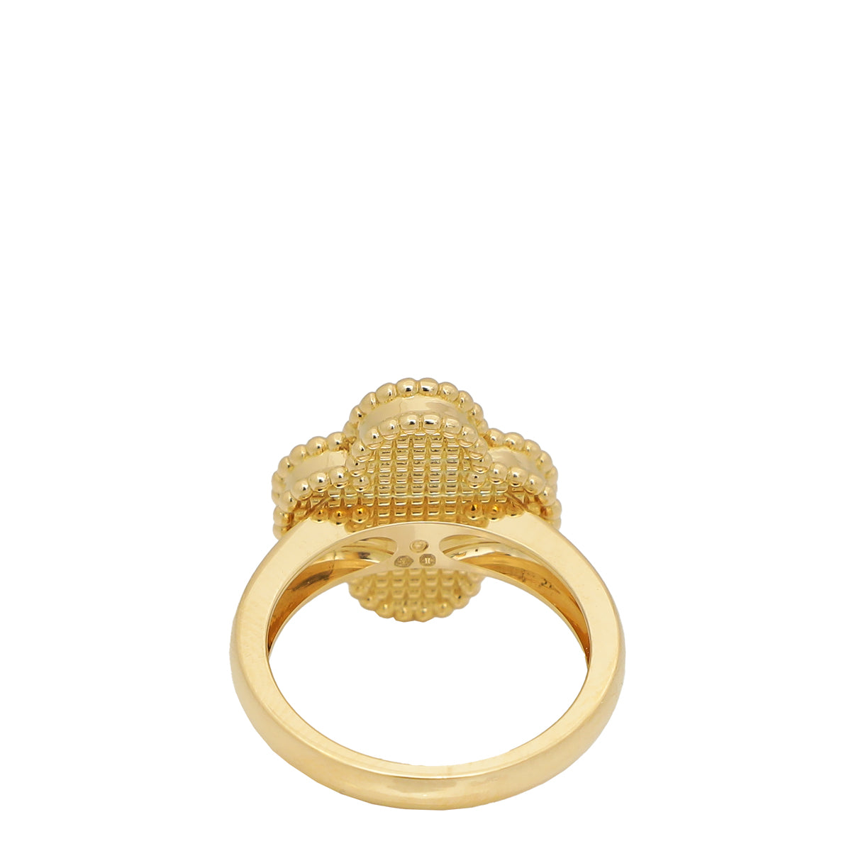 Van Cleef & Arpels 18K Yellow Gold 1 Diamond Onyx Vintage Alhambra Ring 50-Van Cleef & Arpels-THE CLOSET