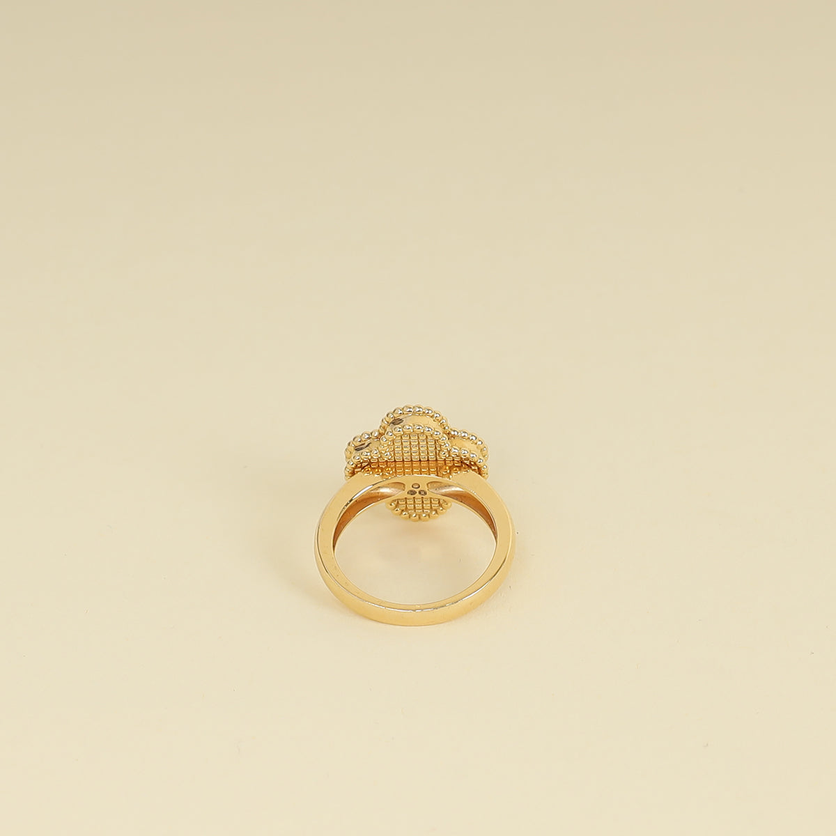 Van Cleef & Arpels Vintage Alhambra 1 Diamond Onyx Ring 52-Van Cleef & Arpels-THE CLOSET