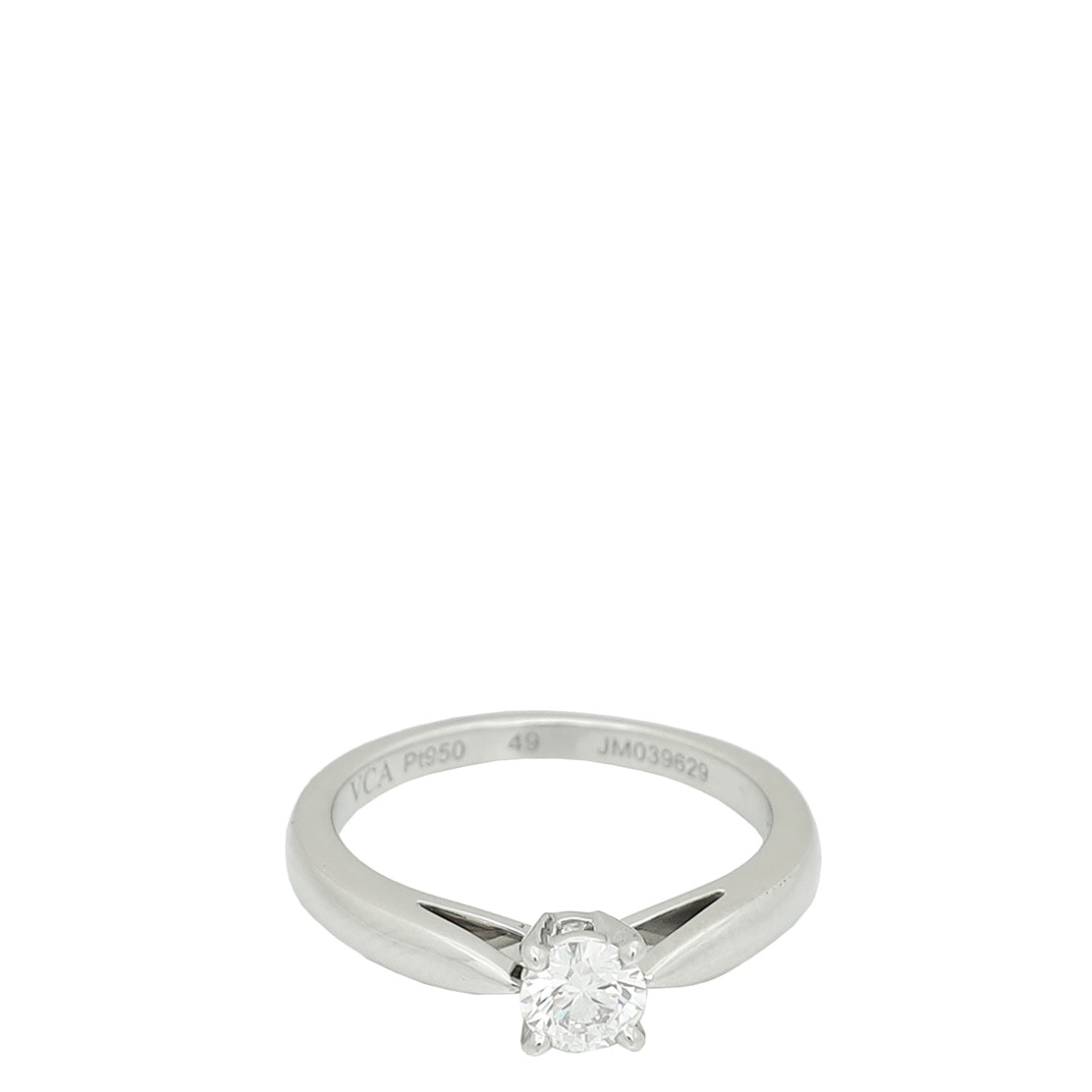 Van Cleef & Arpels Platinum Diamond Bonheur Solitaire Ring 49