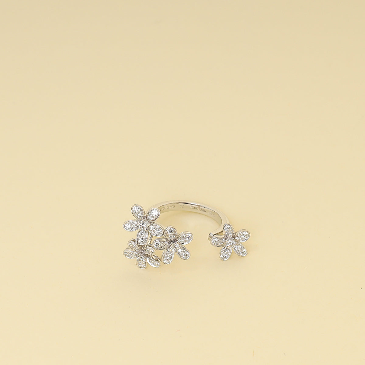 Van Cleef & Arpels 18K White Gold Socrate Between the Finger Ring 52-Van Cleef & Arpels-THE CLOSET