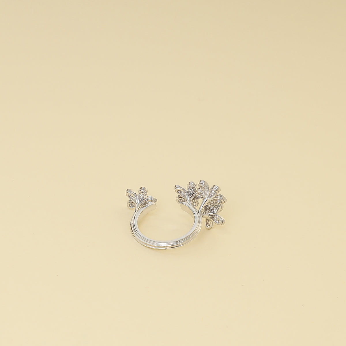 Van Cleef & Arpels 18K White Gold Socrate Between the Finger Ring 52-Van Cleef & Arpels-THE CLOSET