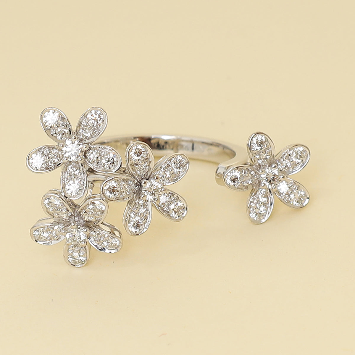 Van Cleef & Arpels 18K White Gold Socrate Between the Finger Ring 52-Van Cleef & Arpels-THE CLOSET